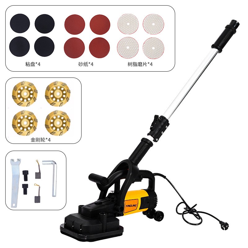 Hand-Held 4-Round Coarse Grinding Concrete Grinder with Electromechanical Trowel Mortar