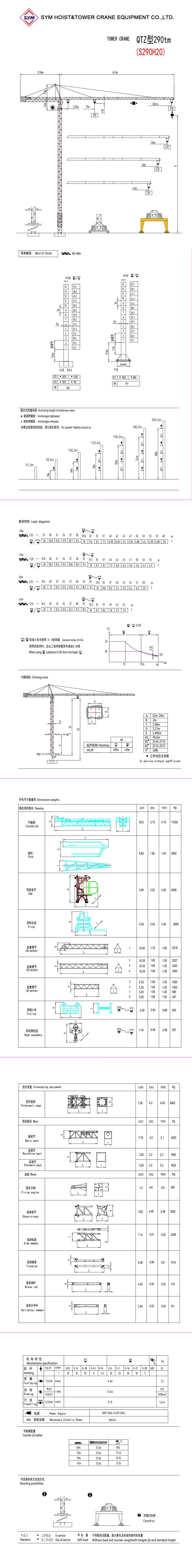 S290H20 Tower Crane