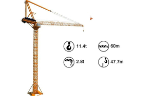 HL45/28 Chinese Manufactured Luffing Jib Tower Crane