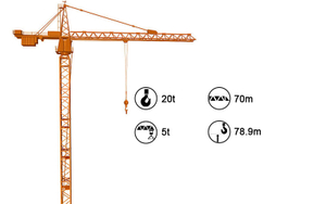 K50/50 Chinese Manufactured Hammerhead Tower Crane