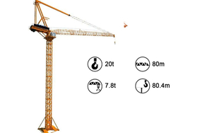 QTD800/50 Chinese Manufactured Luffing Jib Tower Crane