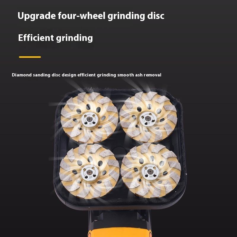 Hand-Held 4-Round Coarse Grinding Concrete Grinder with Electromechanical Trowel Mortar