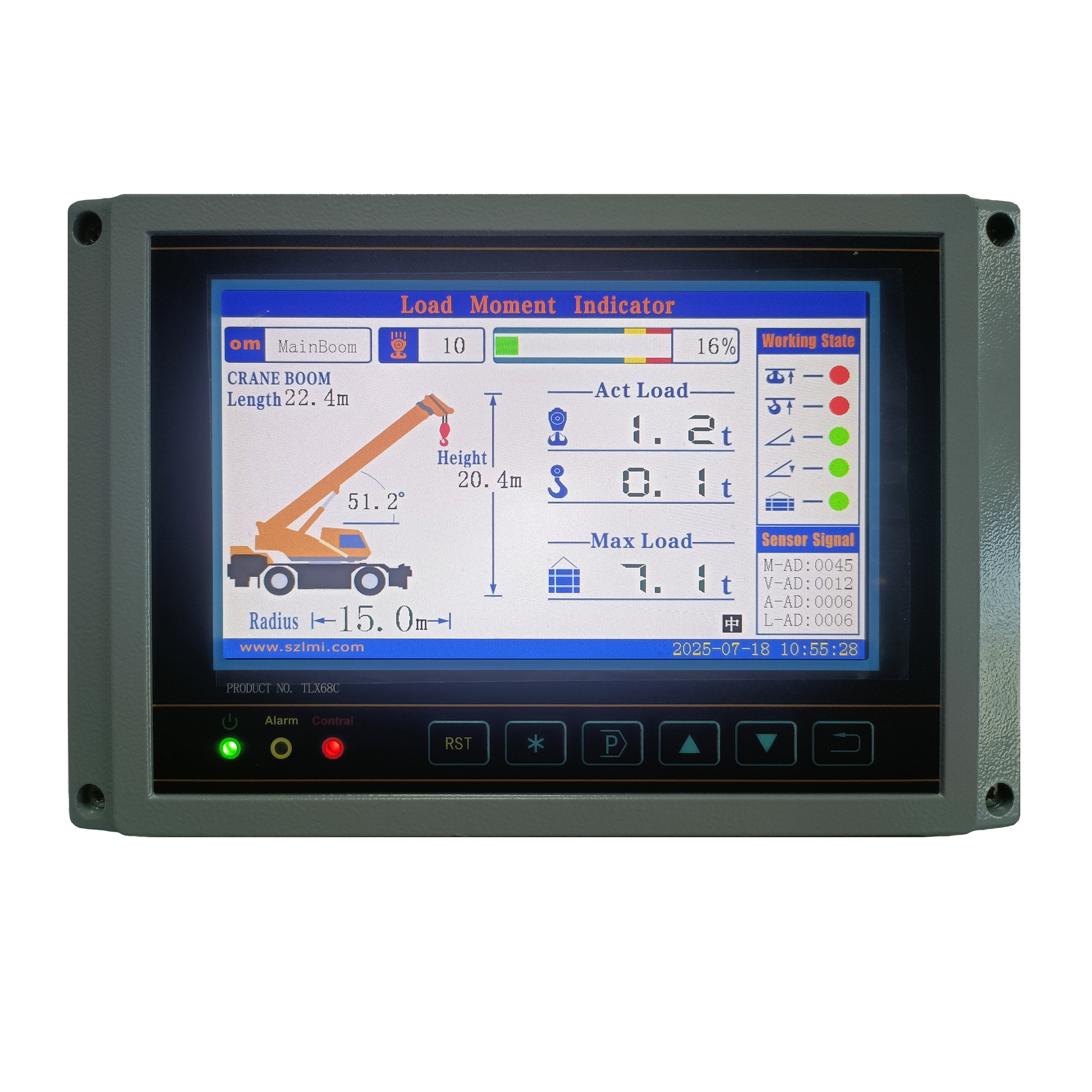 LMI Professional Mobile Crane Load Indicator SZ-M100 with Dynamic Weighing Capability Mobile Crane Load Moment Indicator