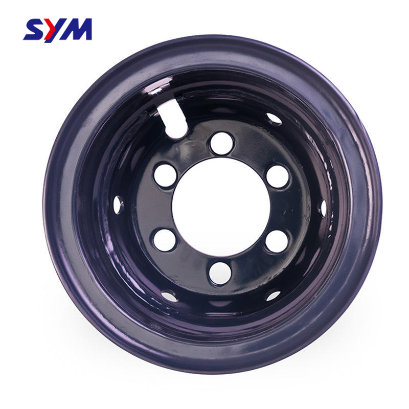 Front view of forklift double wheel rim