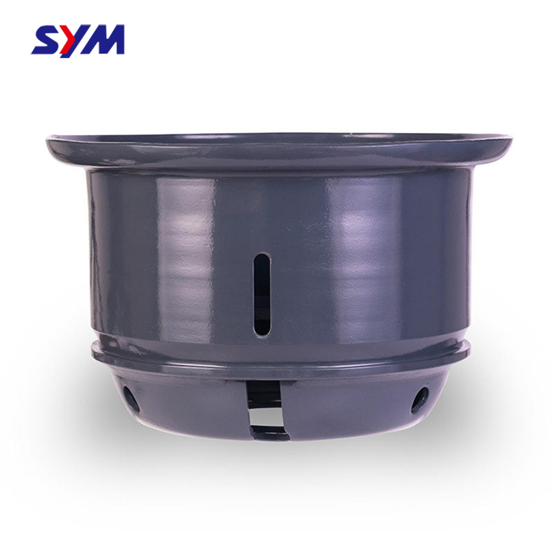 Side view of forklift double wheel rim